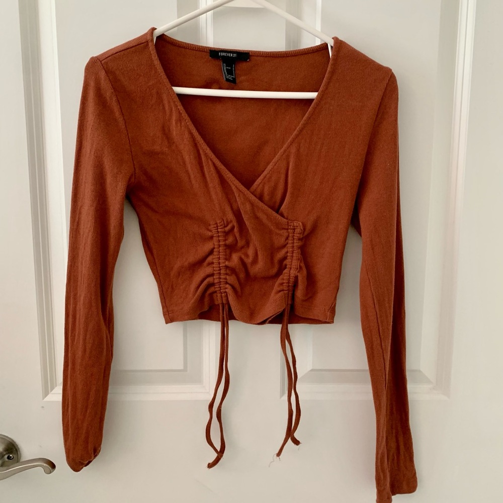 Forever 21 Crop Long Sleeve Top